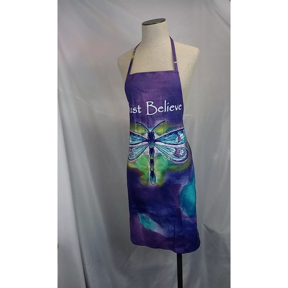Dragonfly Apron Just‎ Believe Pretty Purple Enchanted Stylish All Purpose Apron - Picture 11 of 15